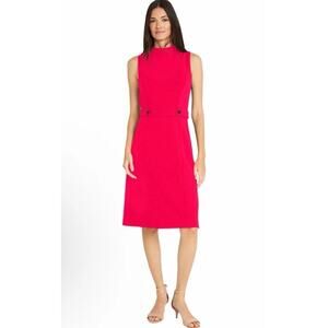 Maggy London MOCK NECK A-LINE Anais DRESS Rosebud Sz 2